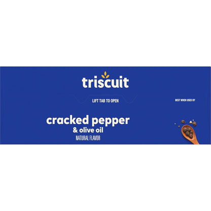 Triscuit Cracked Pepper & Olive Oil Crackers – Portable Snack for Picnics and Car Trips