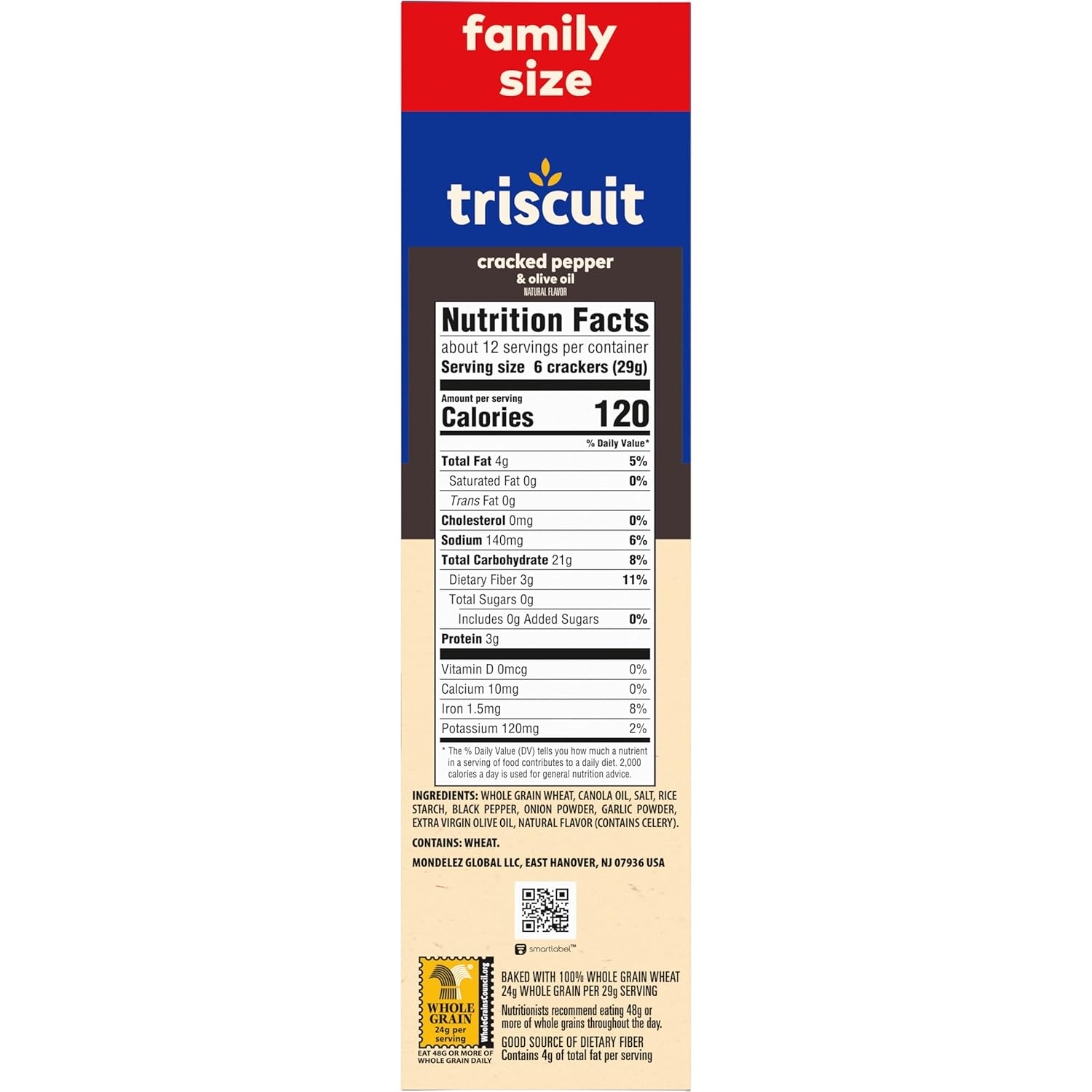 Triscuit Cracked Pepper & Olive Oil Crackers – Portable Snack for Picnics and Car Trips
