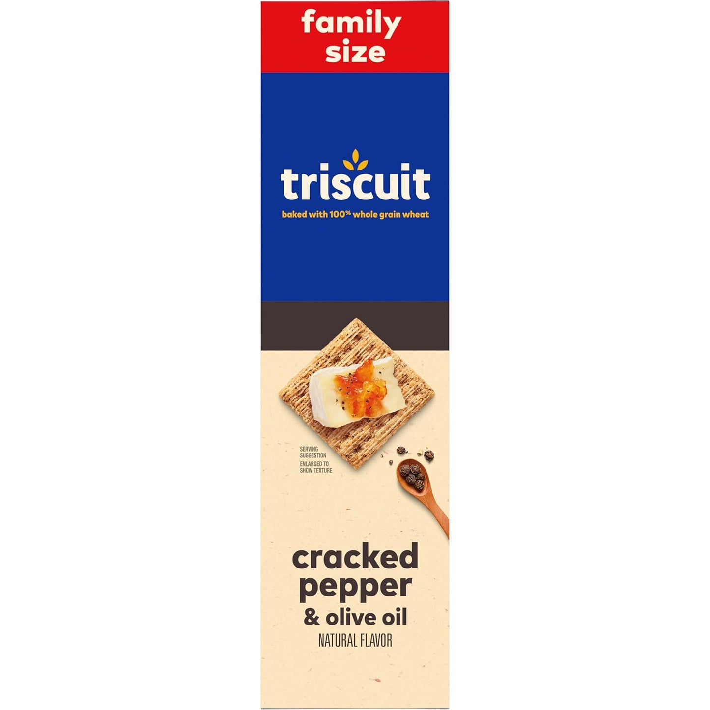 Triscuit Cracked Pepper & Olive Oil Crackers – Portable Snack for Picnics and Car Trips