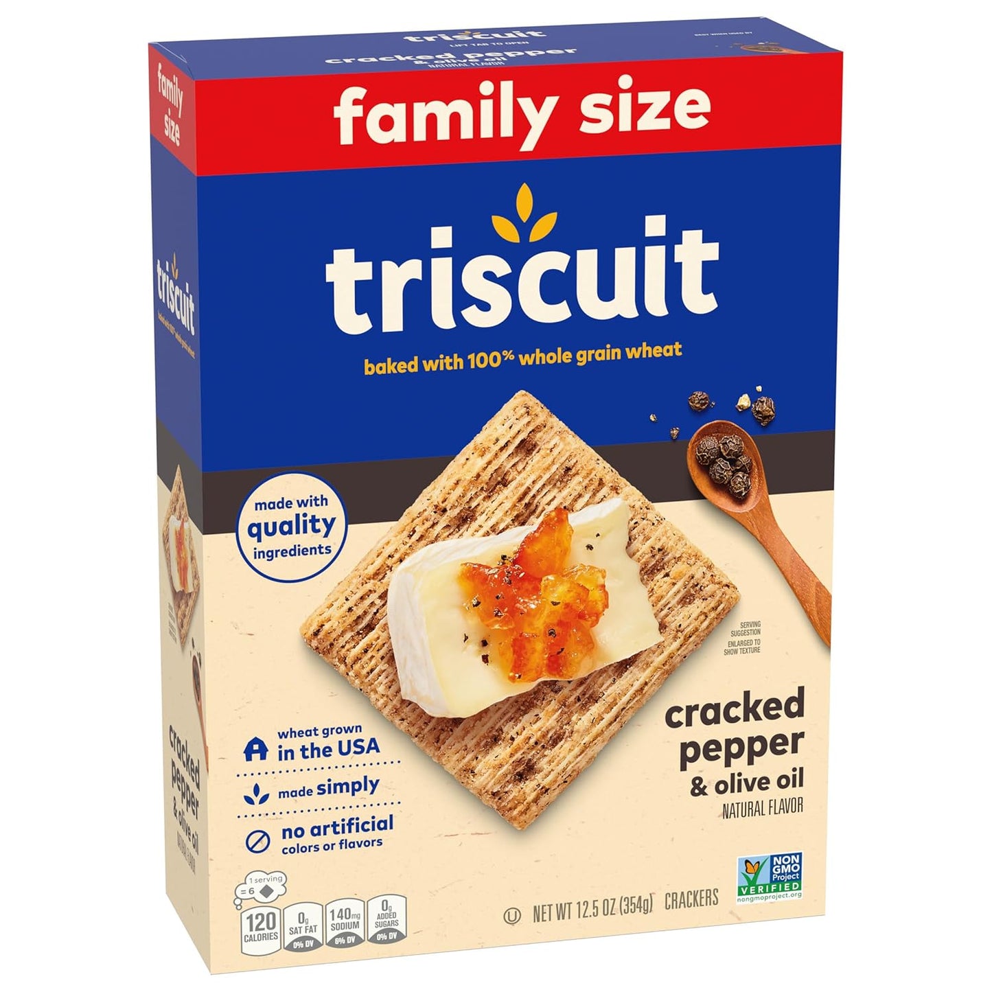 Triscuit Cracked Pepper & Olive Oil Crackers – Portable Snack for Picnics and Car Trips