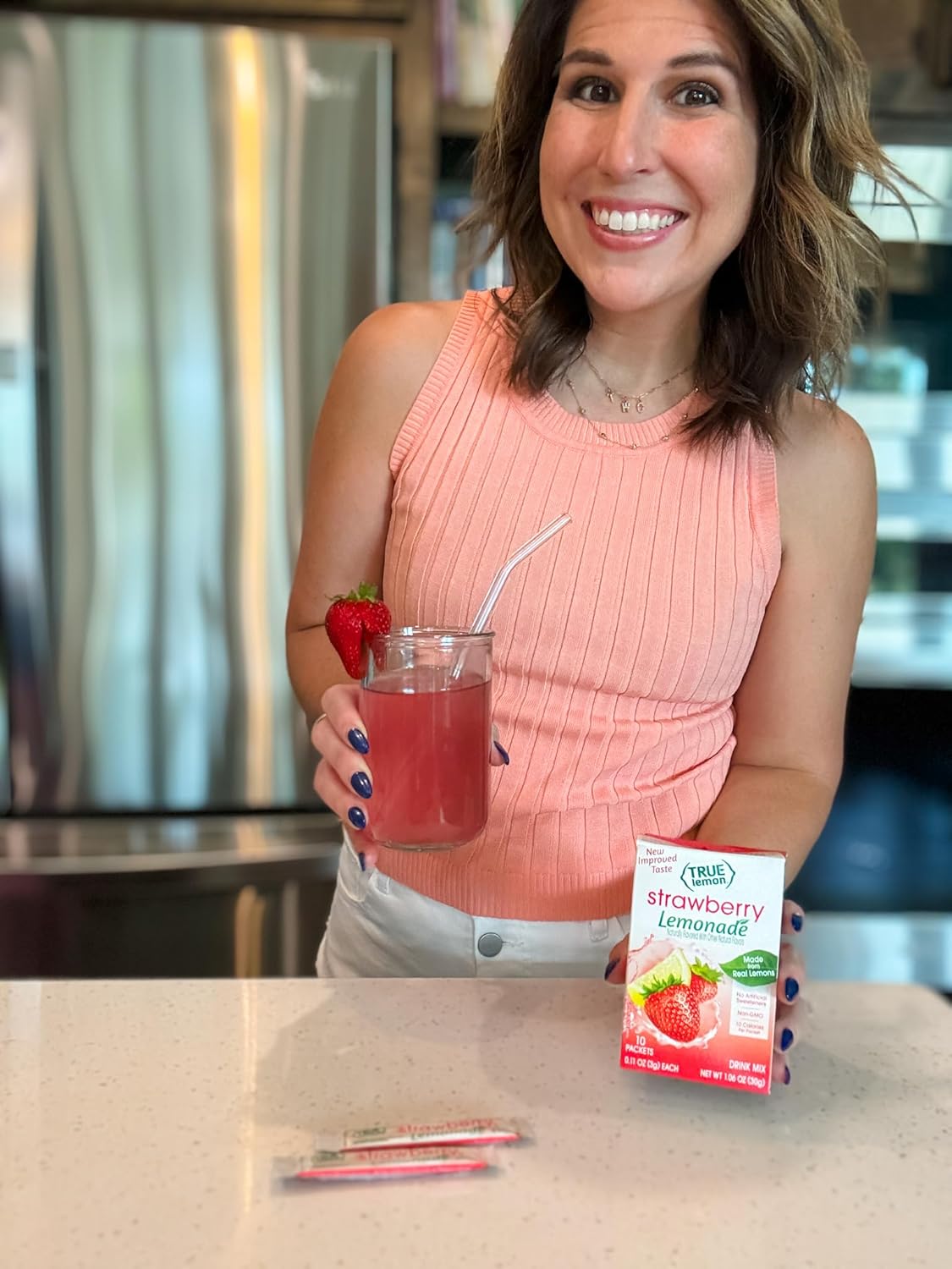 True Citrus True Lemon Strawberry Lemonade Drink Mix – Healthy Lunchbox Hydration for Kids and Parents