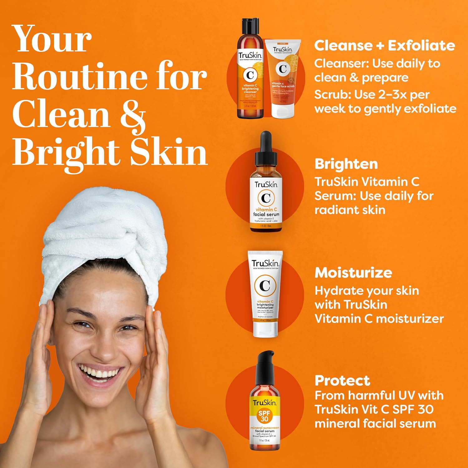 TruSkin Vitamin C Face Wash – Unscented Cleanser with Essential Actives