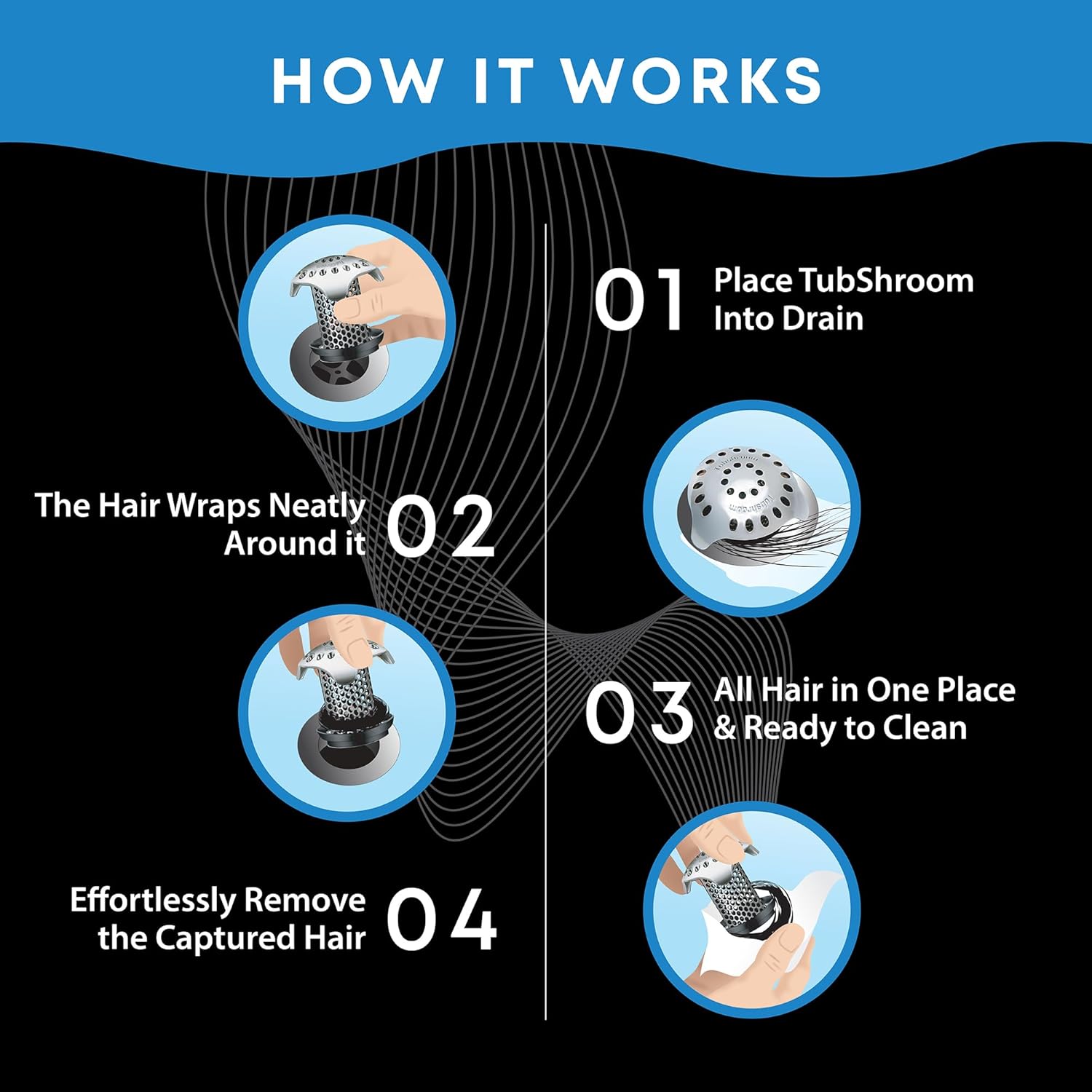 TubShroom Ultra Combo – Practical Housewarming Gift for New Homeowners, Stainless Steel Hair Catcher