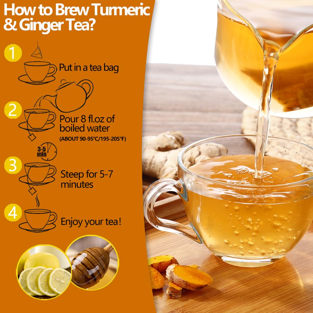 Turmeric Ginger Cinnamon Tea Bags – Calming Nightly Ritual for Self-Care Corners and Bath Time Wind-Downs