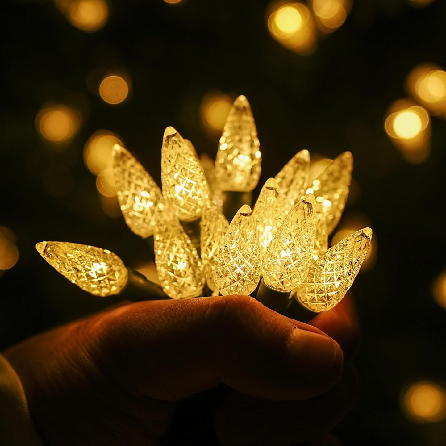 TW SHINE Decorative LED String Lights 200 Bulb – 66 FT C6 Lights for Mantel, Staircase and Holiday Living Room Decor