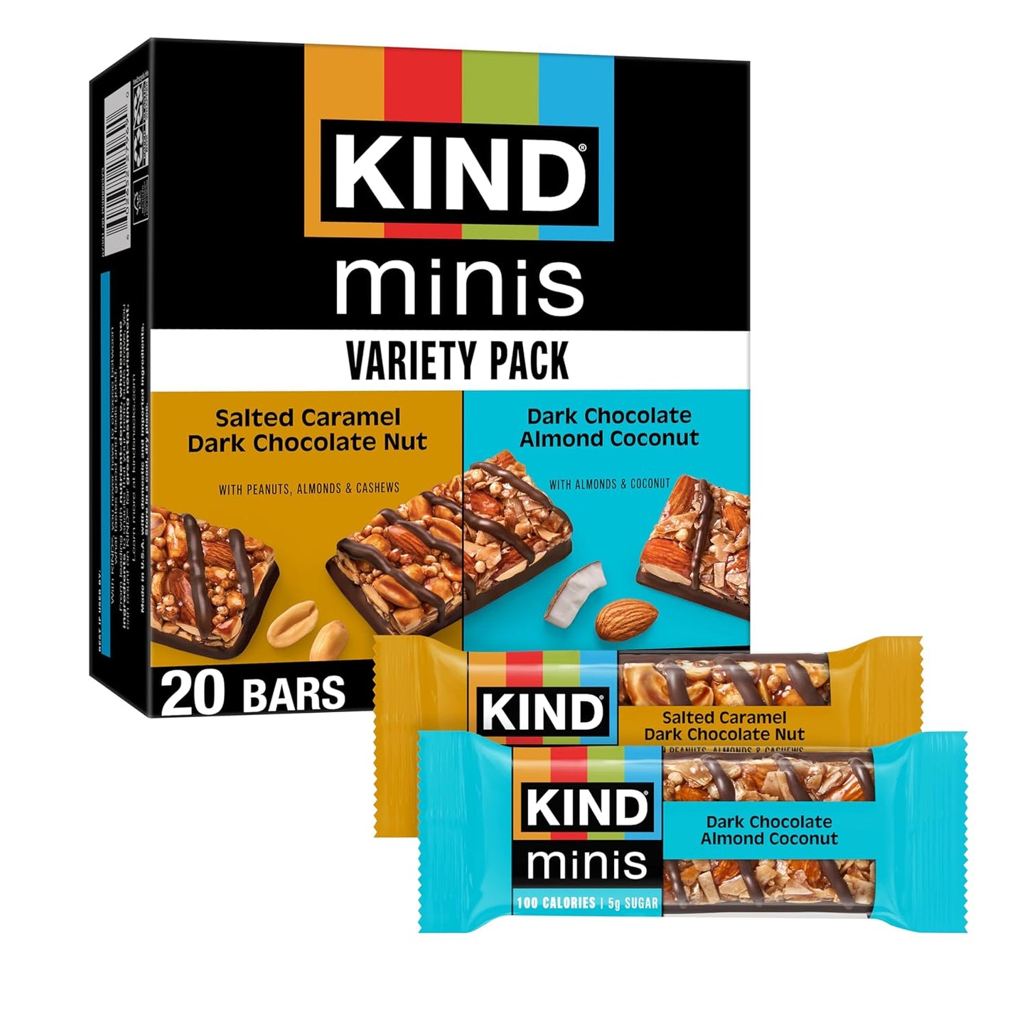 twenty 0.7 oz individually wrapped mini bars per pouch