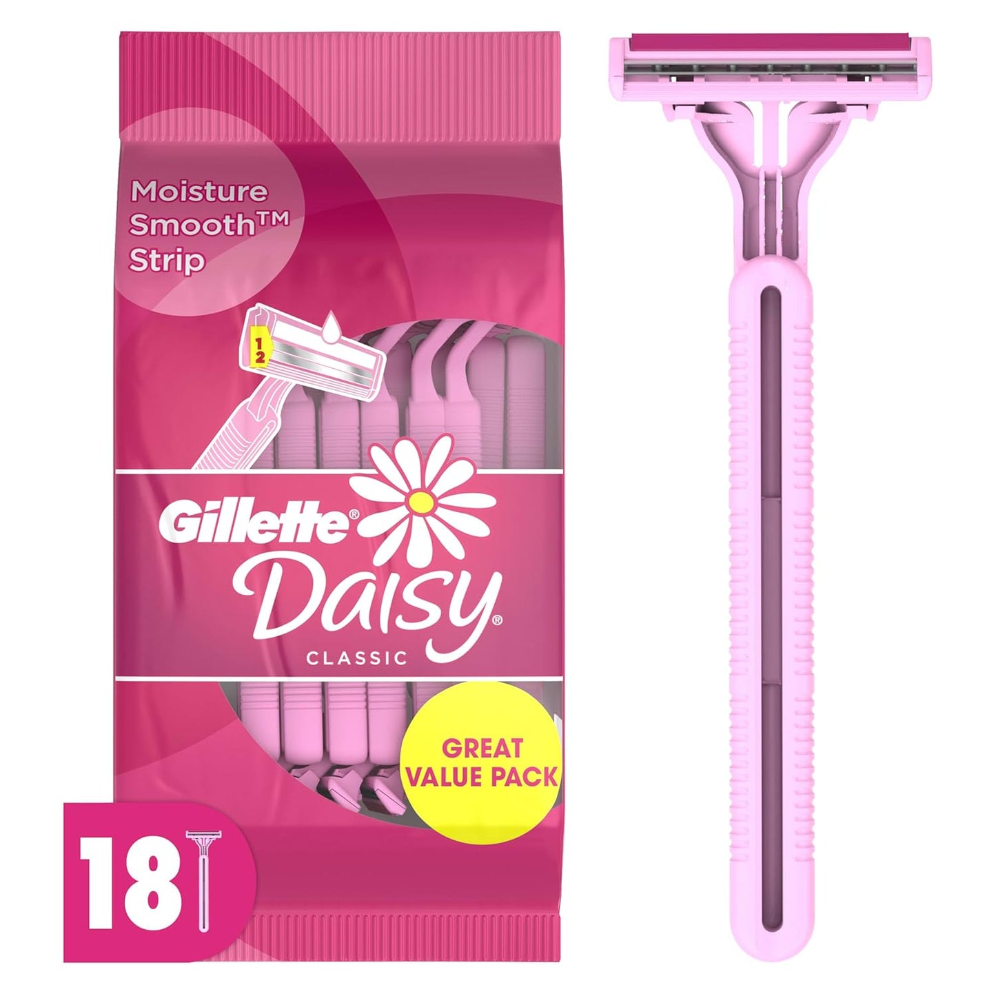 twin 2-blade system designed thin for a smooth, comfortable glide