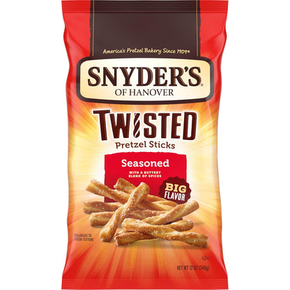 twisted pretzel stick shape optimized for dipping and one-handed snacking