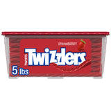 TWIZZLERS Licorice Style Chewy Candy – Bulk Strawberry Treat for Portion Controlled Evening Snack, 5 lb Tub