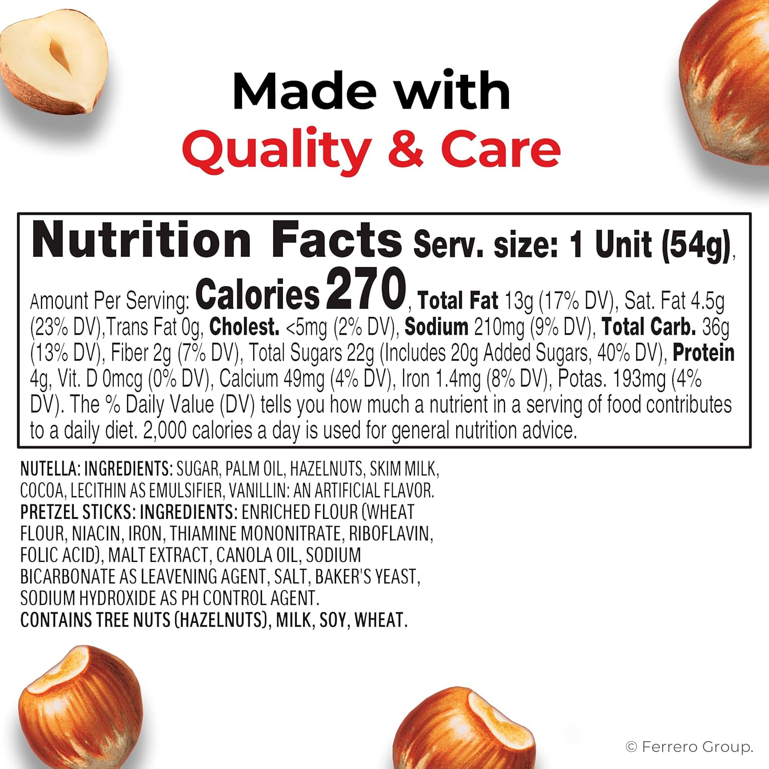 two-compartment cup design separating creamy hazelnut-cocoa spread from crunchy pretzel sticks