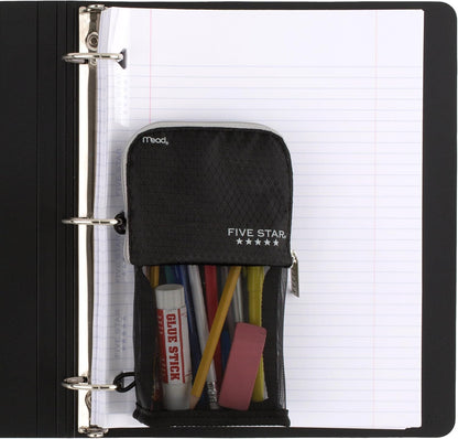 two elastic binder loops for secure 3-ring binder attachment