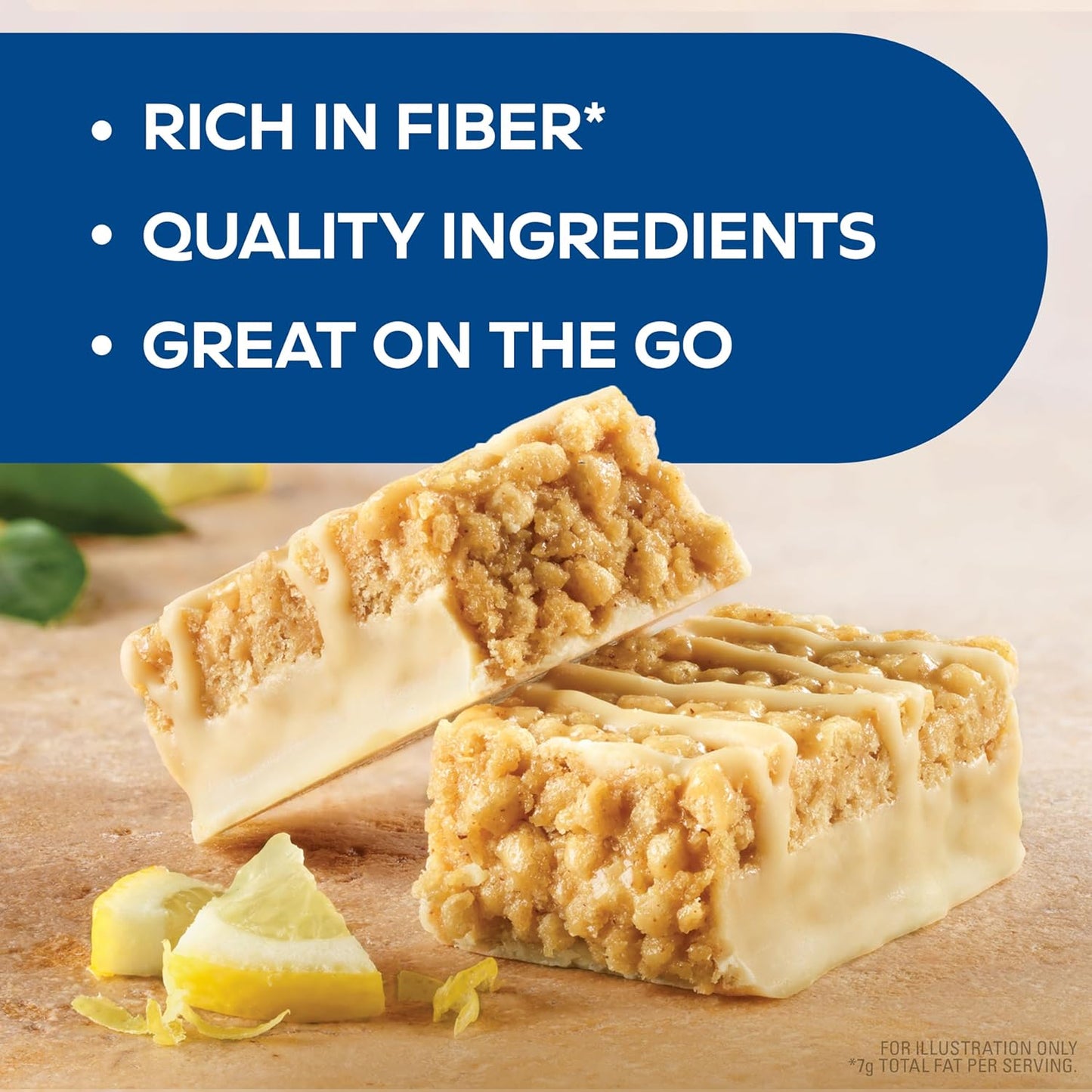 two flavor variants in the product line: lemon bar and caramel chocolate nut roll