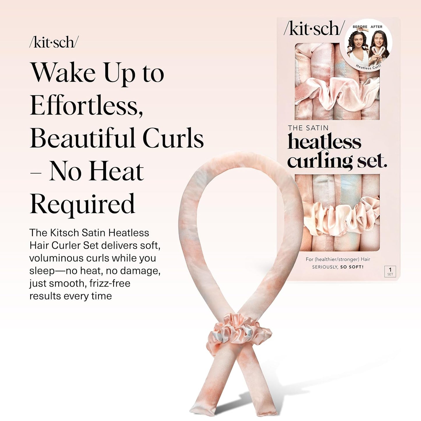 two matching satin scrunchies to gently secure wrapped strands