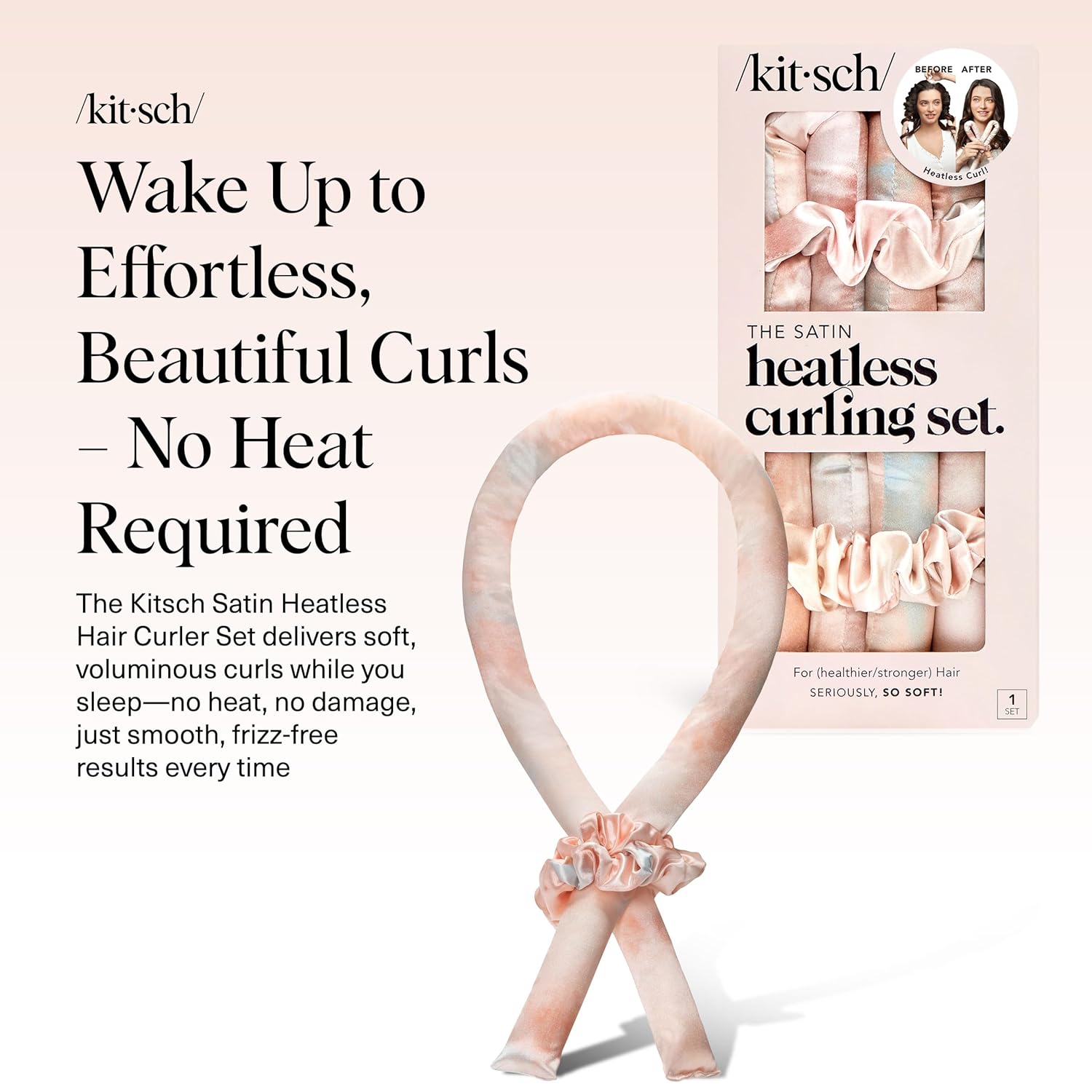 two matching satin scrunchies to gently secure wrapped strands