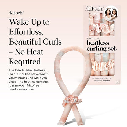 two matching satin scrunchies to gently secure wrapped strands