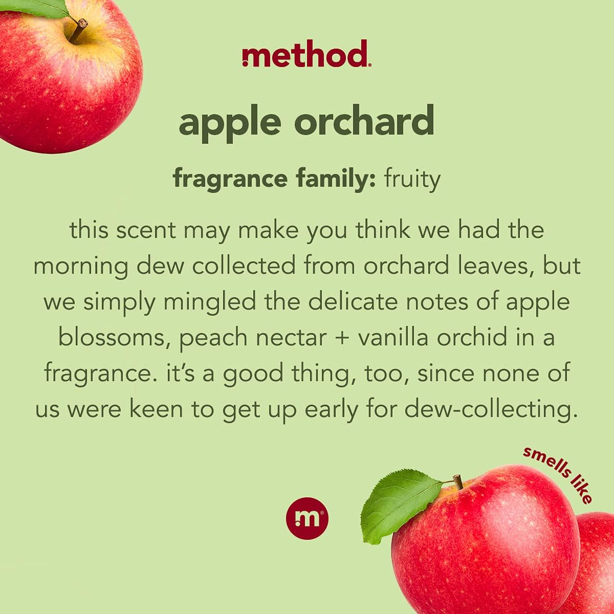 two scent variants: apple orchard and orange tangerine