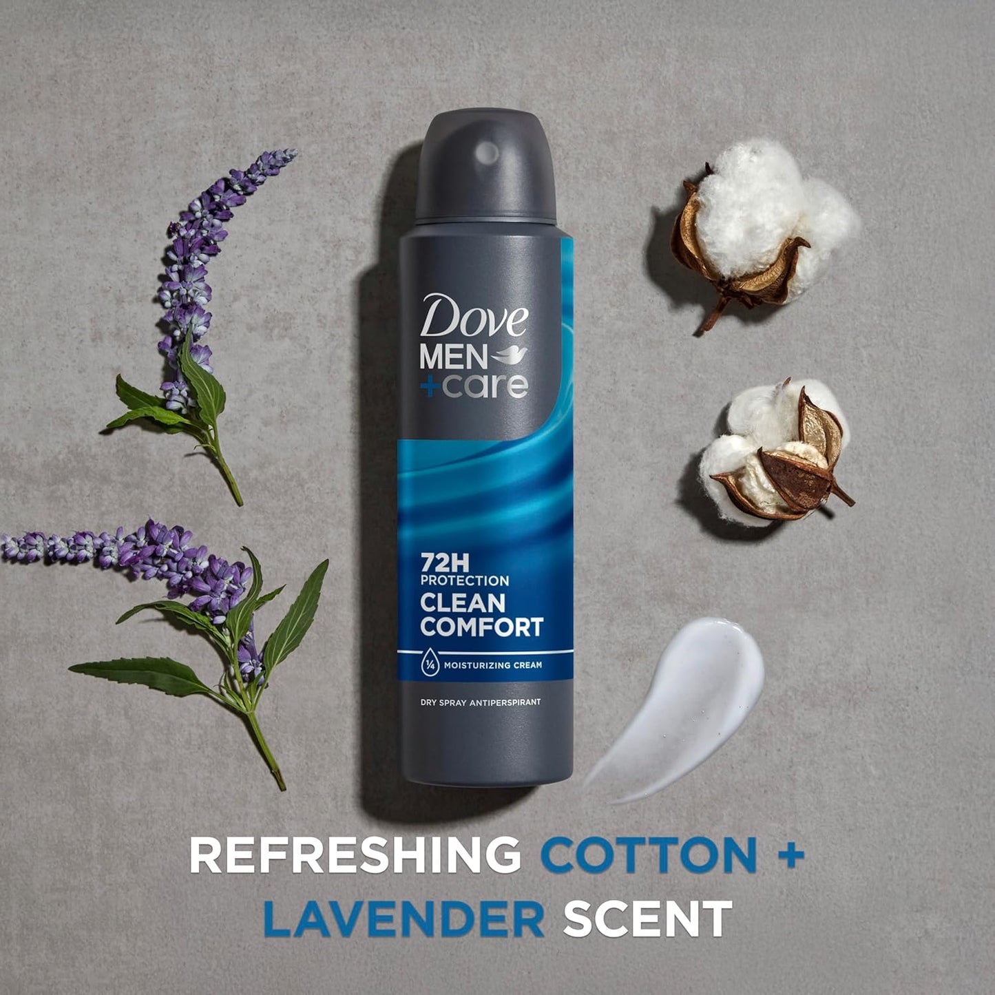 two scent variants: clean comfort (subtle clean) and lavender (botanical)