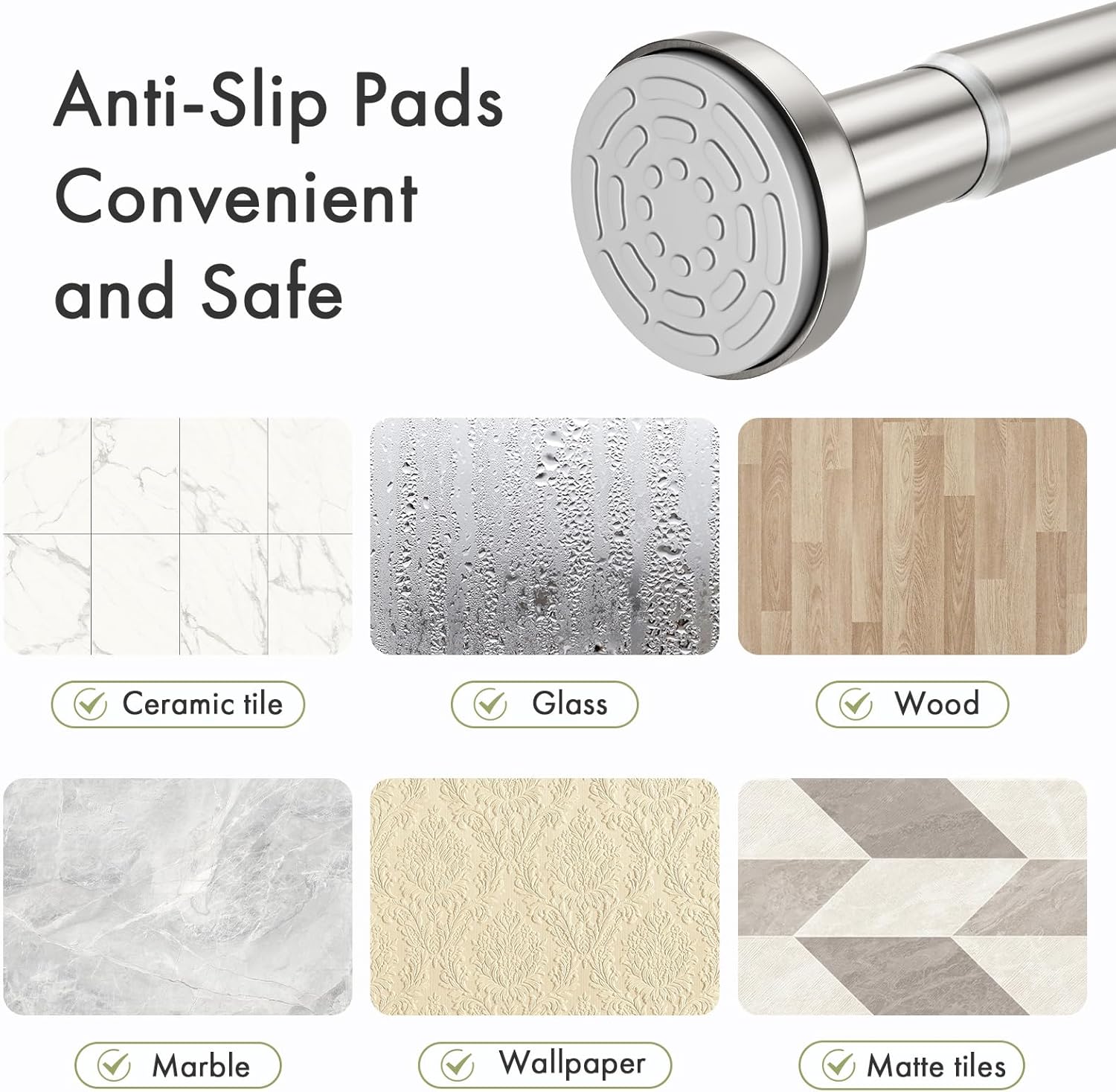 two size ranges (31-46.5 in and 31-75 in) and six color finishes