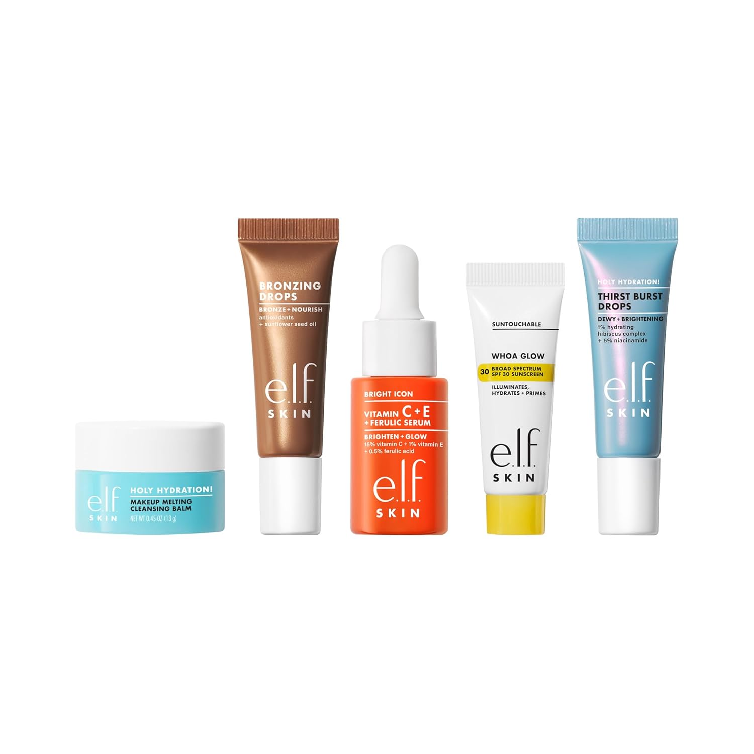 two sku variants (best & obsessed kit and wake the e.l.f. up kit) covering different skincare goals