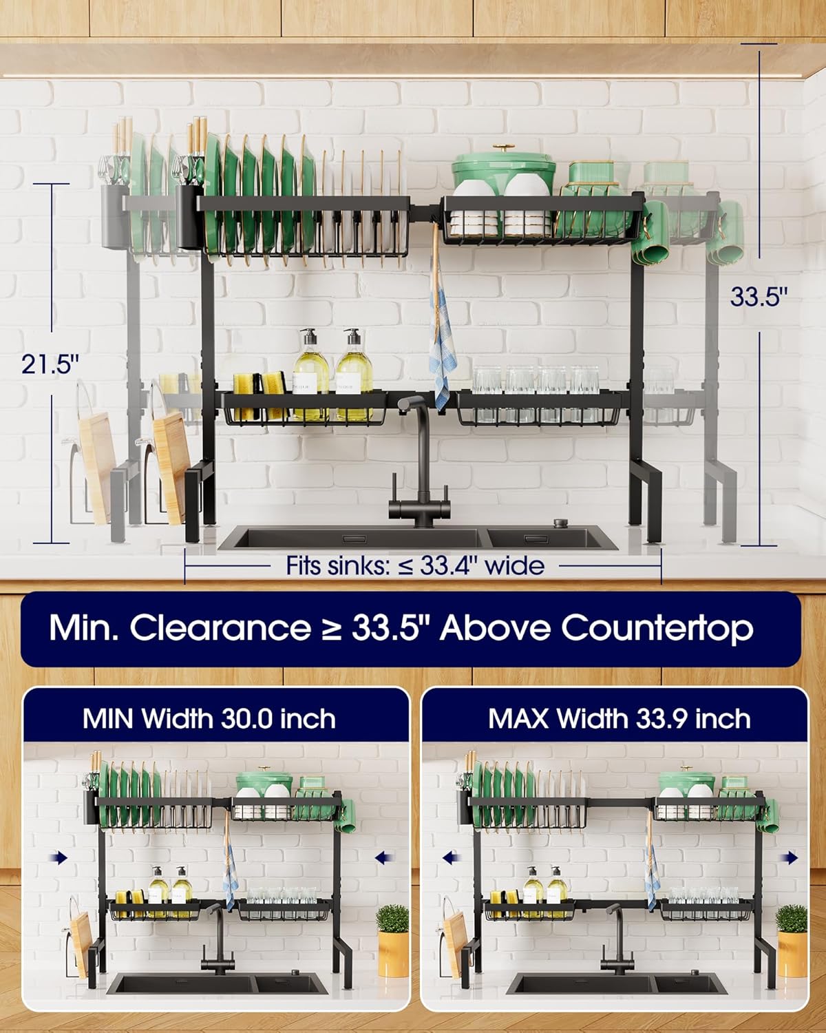 two-tier metal frame with 3 multipurpose baskets