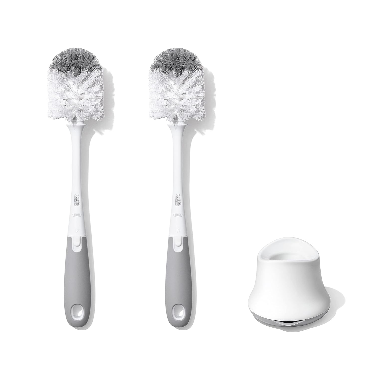 two types of bristles (soft for gentle cleaning, firm for scrubbing)