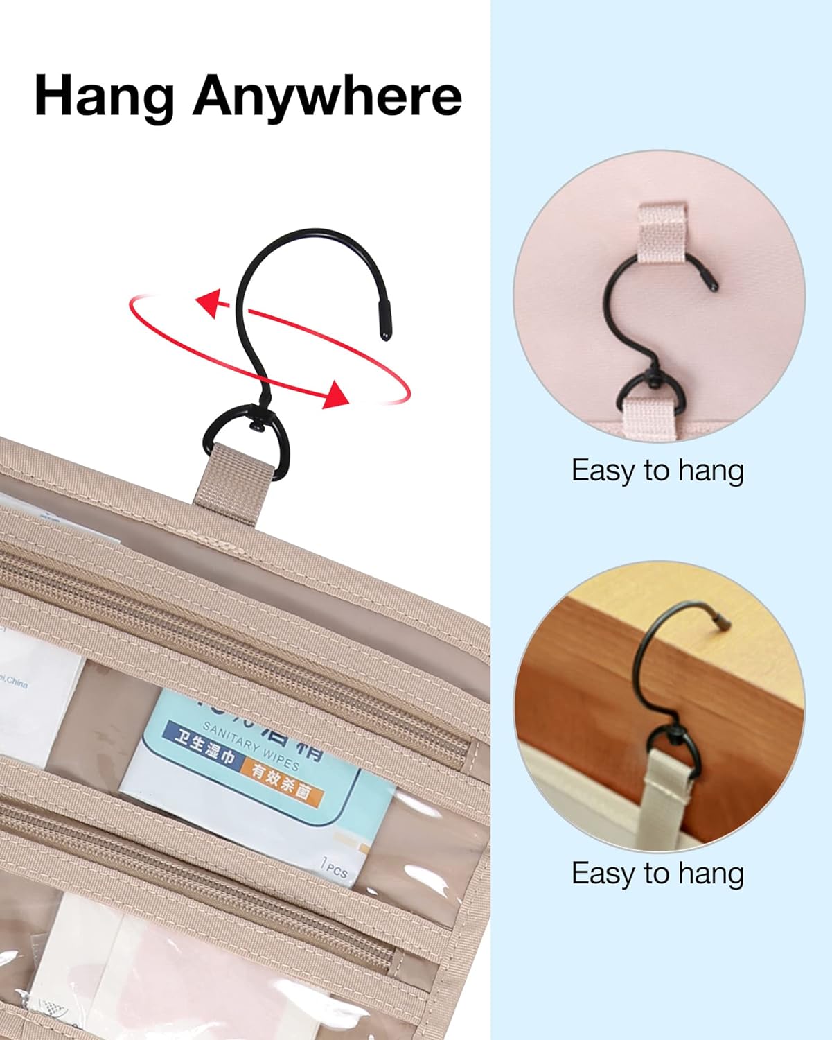 two-way zipper closure for quick top or side access