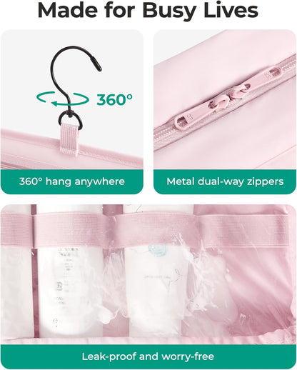 two-way zippers allowing access from any angle when partially open