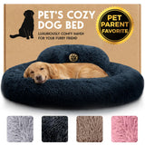 PetJett Non-Slip Calming Dog Bed Medium – PVC Dot Bottom Round Pet Bed for Hardwood & Tile, Safe Entry & Exit for Senior Dogs