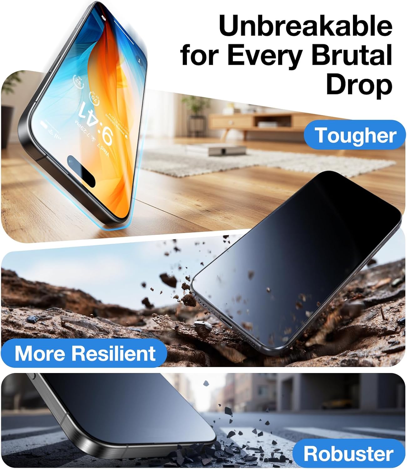 UltraGlass UNBREAK TOP Screen Protector for iPhone 17 Pro Max – Shatterproof Defense Against Accidental Drops