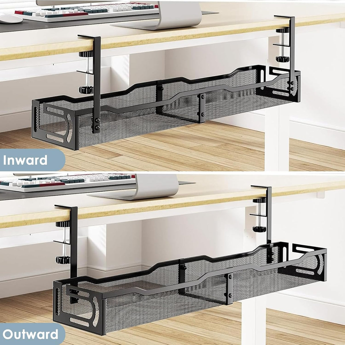 Under Desk Cable Tray 25 Inch – Declutter Friendly Cable Management for Co-Working Nook