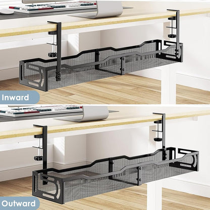Under Desk Cable Tray 25 Inch – Declutter Friendly Cable Management for Co-Working Nook