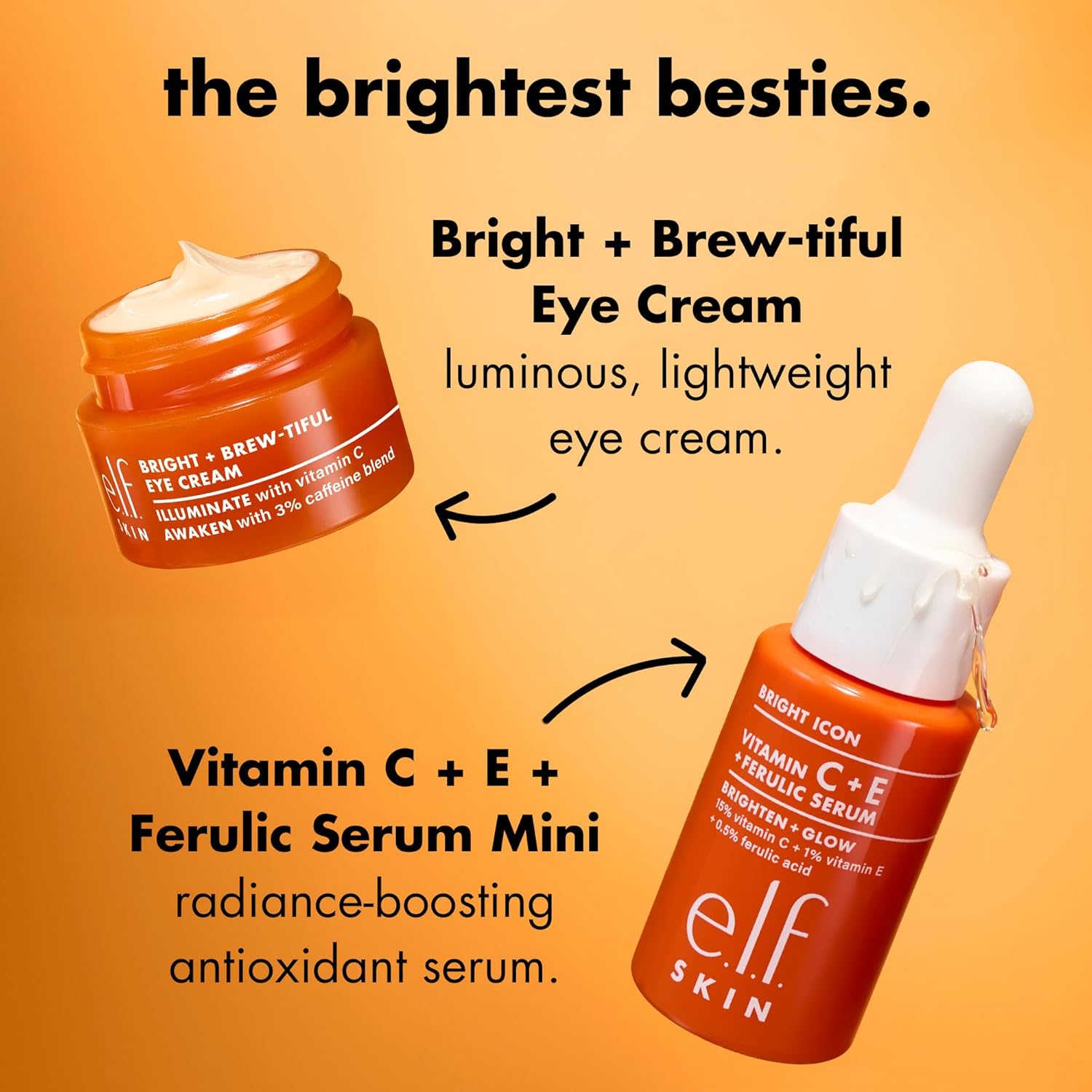 under-eye cream with 3% caffeine blend and banana-colored brightening powder