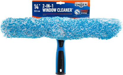 Unger Professional 2-in-1 Window Squeegee and Scrubber – Faster Glass Cleaning for Home Office and Focused Workspaces