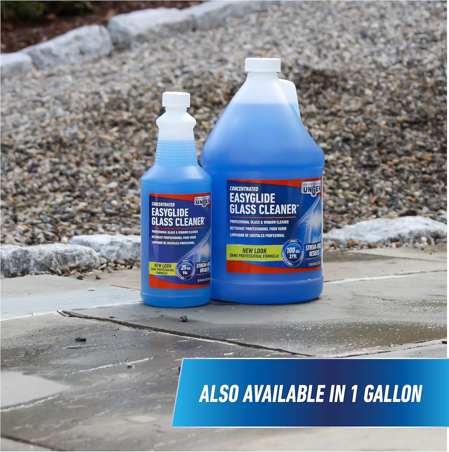 Unger Streak-Free Glass Cleaner Concentrate – 32 oz Bottle Makes 25 Gallons for Office Building Maintenance Crews