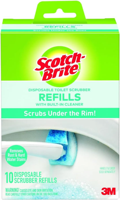 uniquely angled refill head engineered to access under-rim stains