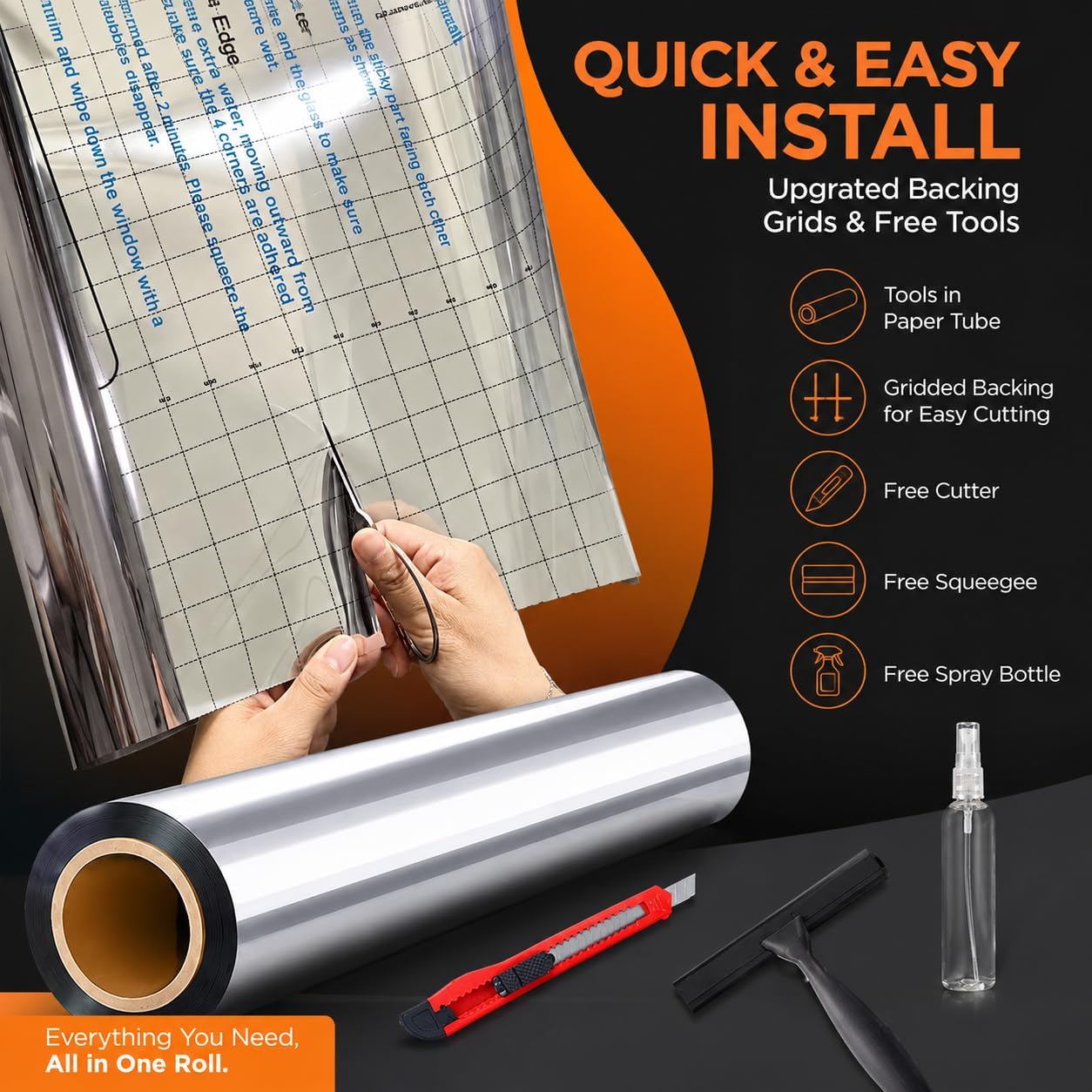 upgraded 1-inch grid backing for easy measuring and cutting