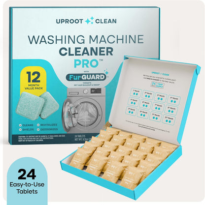 Uproot Clean Washing Machine Cleaning Tablets for Pet Owners – Laundry Room Self-Care Ritual, Deep Drum Detox for Dog and Cat Households