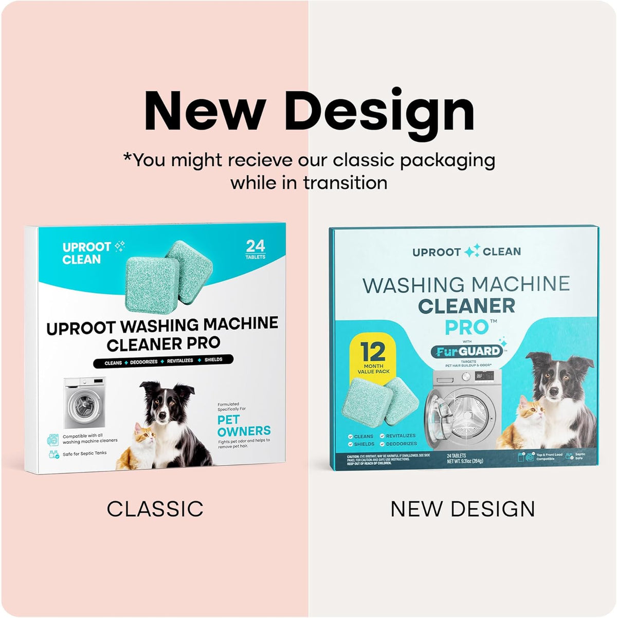 Uproot Clean Washing Machine Cleaning Tablets for Pet Owners – Laundry Room Self-Care Ritual, Deep Drum Detox for Dog and Cat Households
