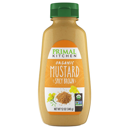 usda organic certification with 5 simple ingredients (water, organic vinegar, organic mustard seeds, salt, organic turmeric)