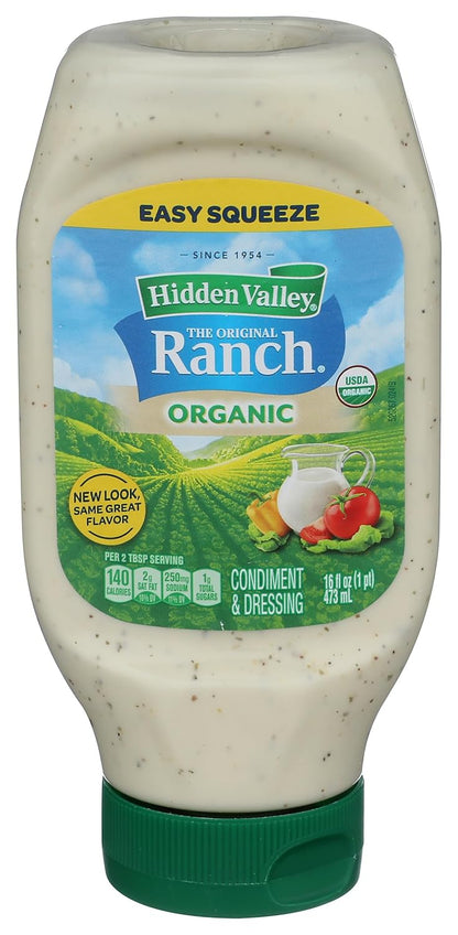 usda organic certified ingredients including organic soybean oil, vinegar, sugar, egg yolk, and buttermilk