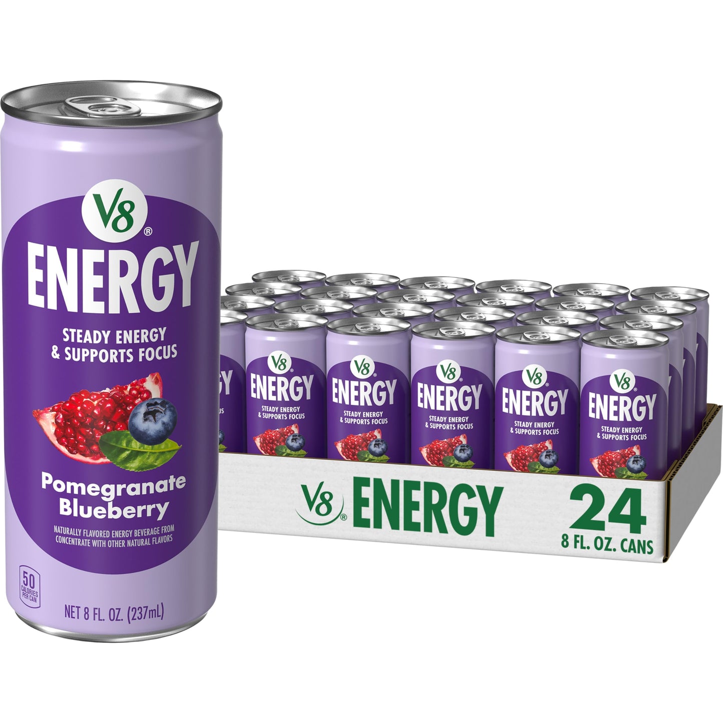 V8 +Energy Sparkling Strawberry Kiwi – Veggie and Fruit Serving Plus Calm Clean Energy for Self-Care Days