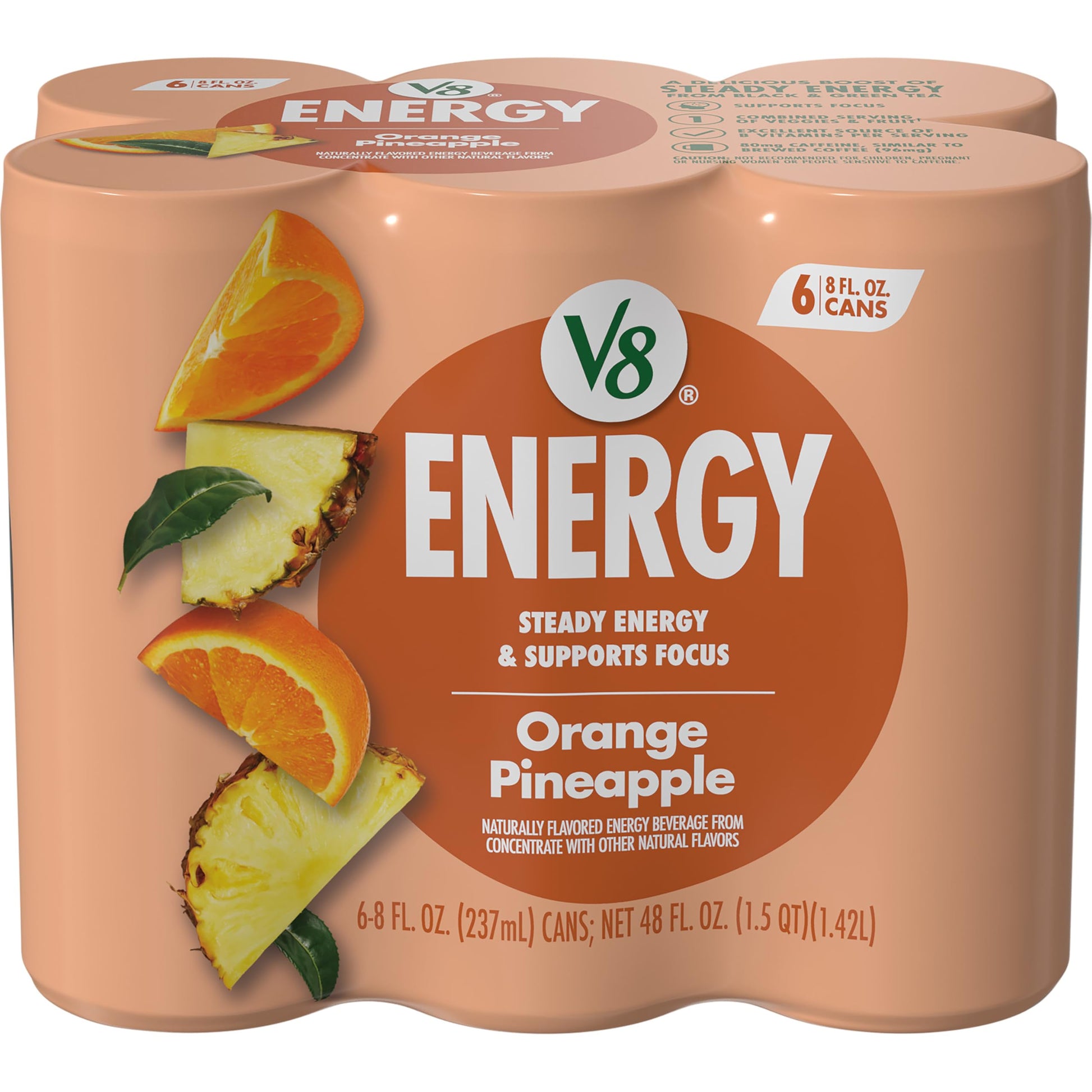 V8 +Energy Sparkling Strawberry Kiwi – Veggie and Fruit Serving Plus Calm Clean Energy for Self-Care Days