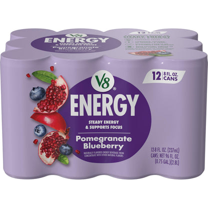 V8 +Energy Sparkling Strawberry Kiwi – Veggie and Fruit Serving Plus Calm Clean Energy for Self-Care Days