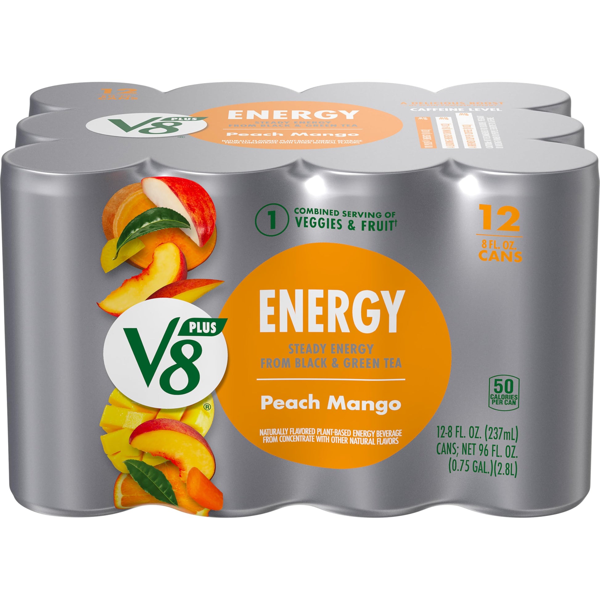 V8 +Energy Sparkling Strawberry Kiwi – Veggie and Fruit Serving Plus Calm Clean Energy for Self-Care Days