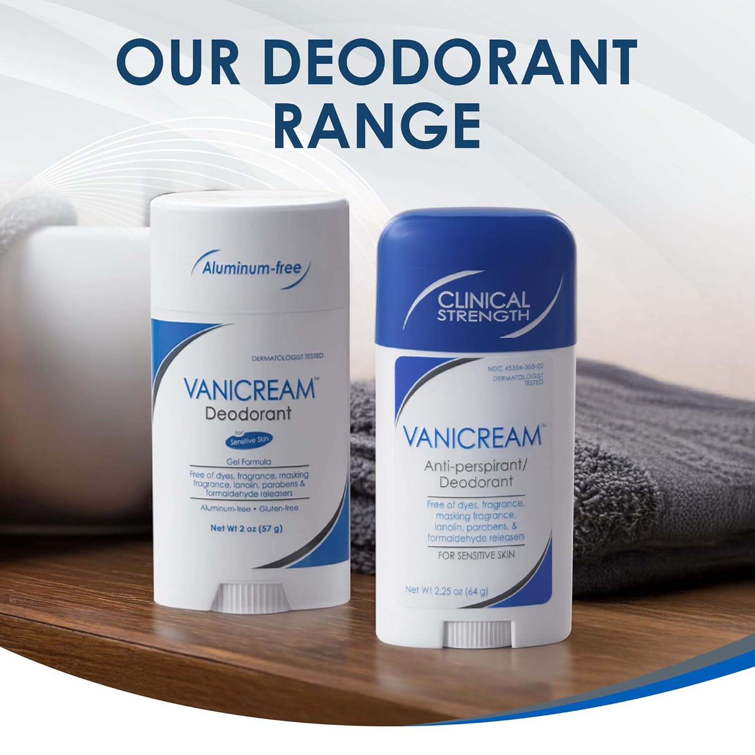 Vanicream Anti-Perspirant Deodorant for Sensitive Skin - Clinical 24-Hour Unscented Deodorant Stick for Mindful Morning and Evening Self-Care Routines