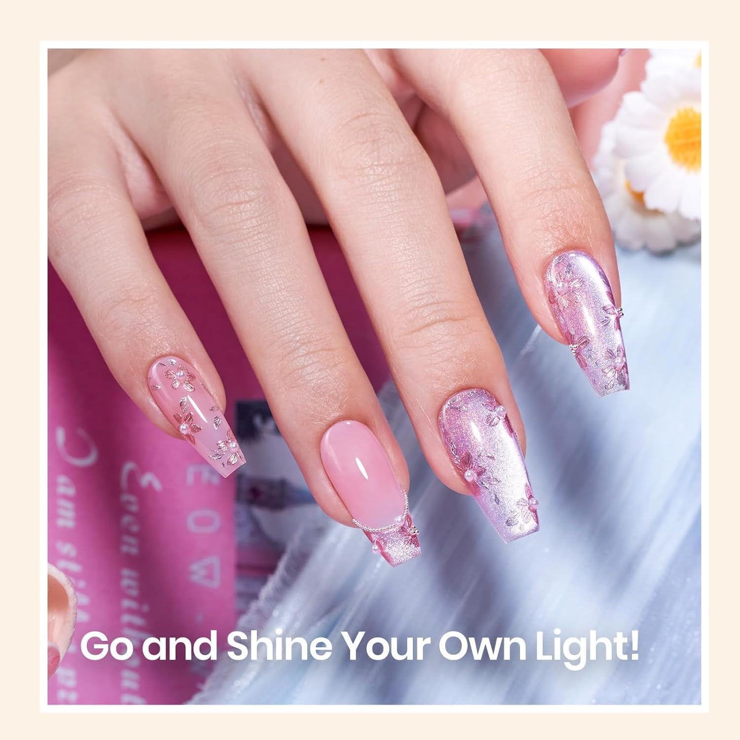 variant lineup covering matte top coat, builder gel (white/pink/clear), glitter builder, color gel, and full extension kit