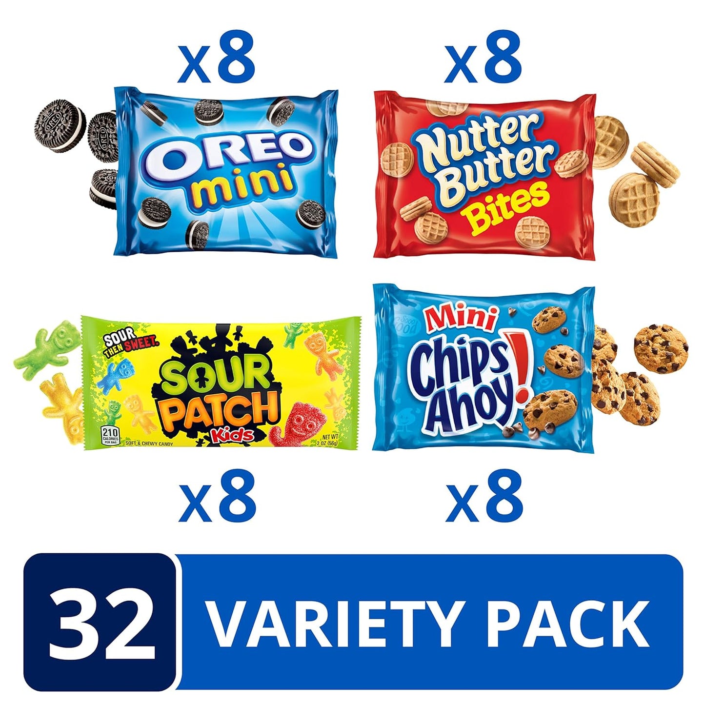variety of flavor profiles combining chocolate cookies, peanut butter, and sour-then-sweet gummy candy