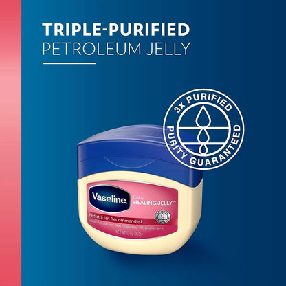 Vaseline Baby Petroleum Jelly 4-Pack – Gentle Diaper Rash Protection for Nursery and Changing Stations