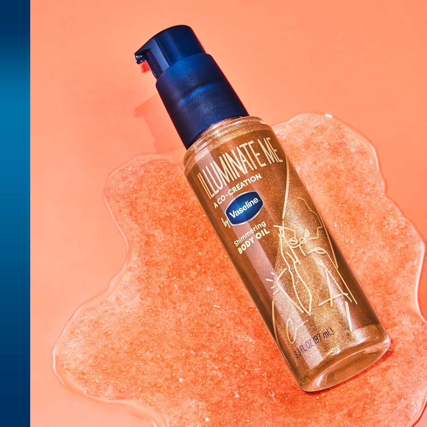 Vaseline Illuminate Me Shimmering Body Oil – Calming Shimmer Body Treatment for the Evening Wind-Down and Bath Ritual