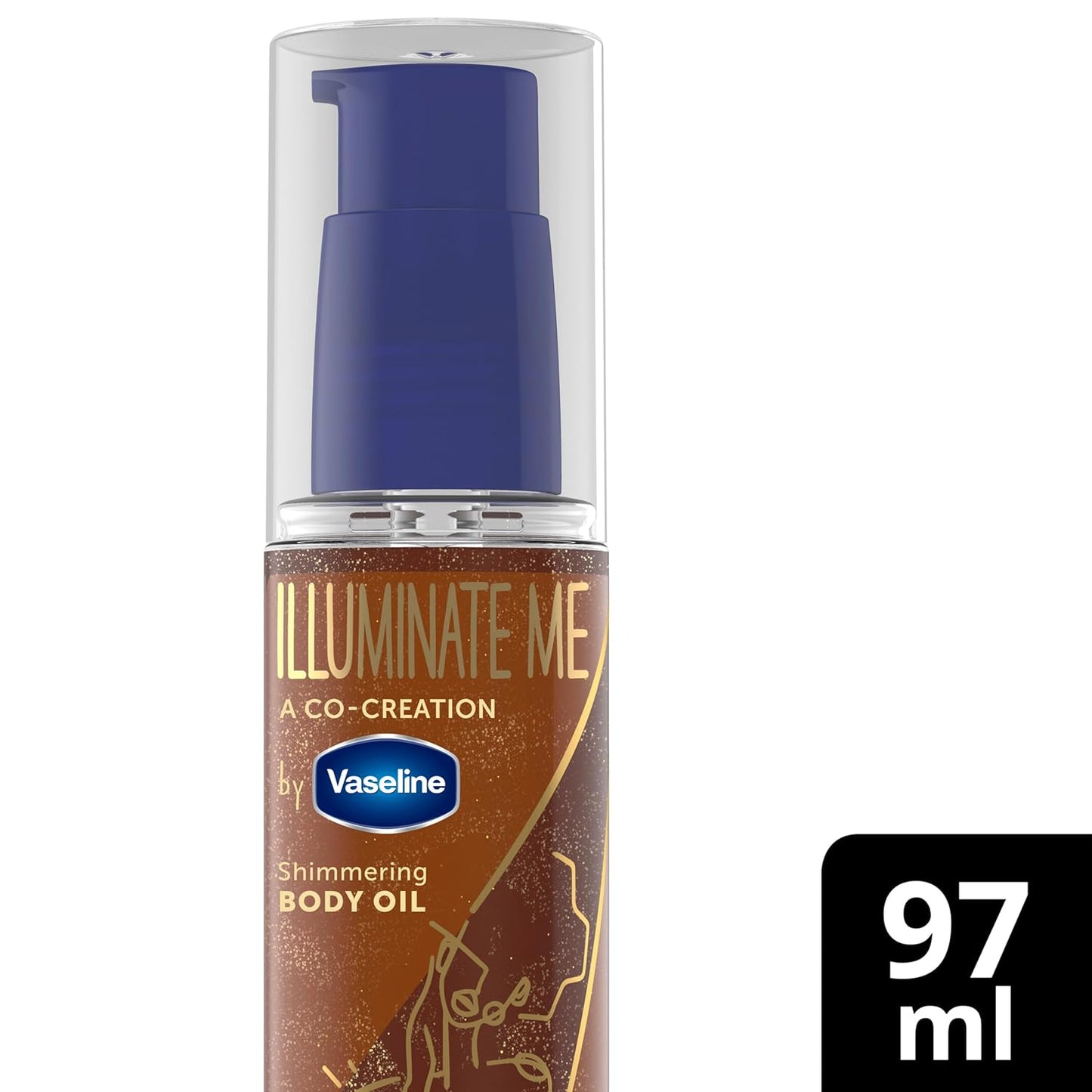 Vaseline Illuminate Me Shimmering Body Oil – Calming Shimmer Body Treatment for the Evening Wind-Down and Bath Ritual